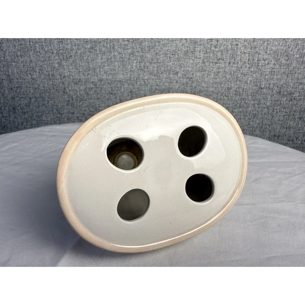 Vintage 90s/Y2K Pink Peach Pastel Seashells Bathroom Vanity‎ Toothbrush Holder
